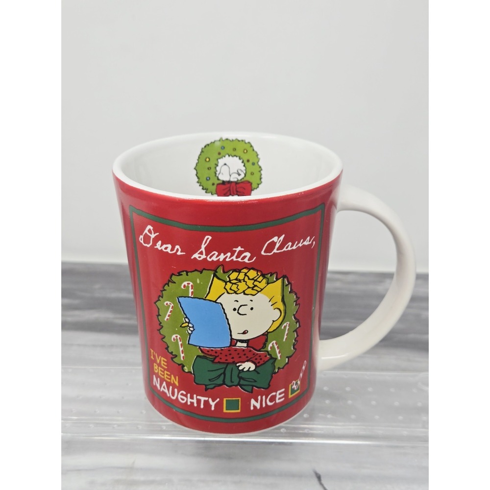 Peanuts Sally Snoopy Dear Santa‎ Claus I've Been Naughty Nice Cup Mug Christmas